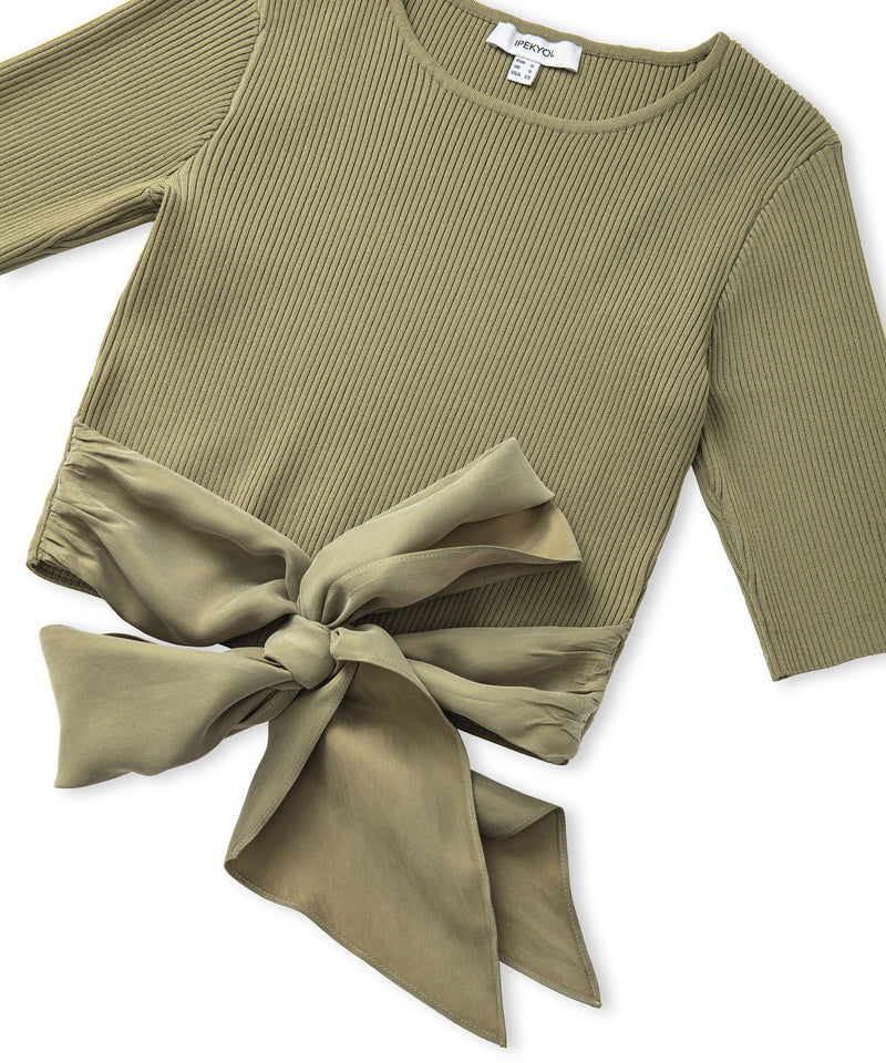 Ipekyol Slim Fit Knitwear With Waist Tie Khaki