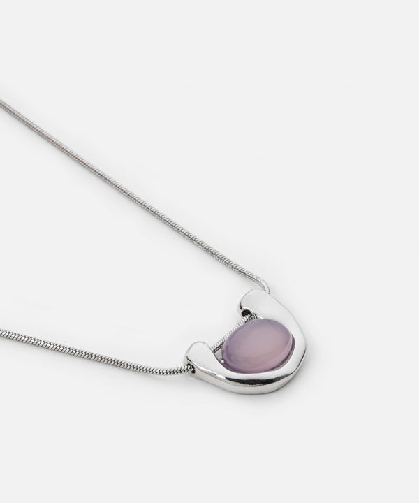 Ipekyol Contrast Resin Metal Necklace Silver