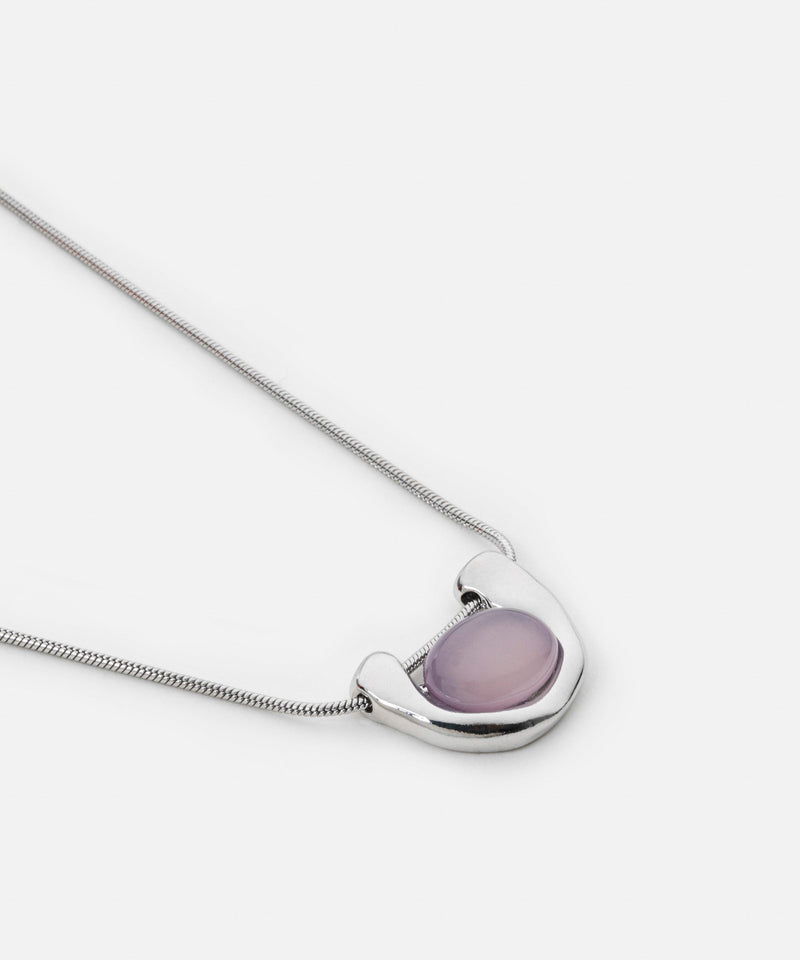 Ipekyol Contrast Resin Metal Necklace Silver