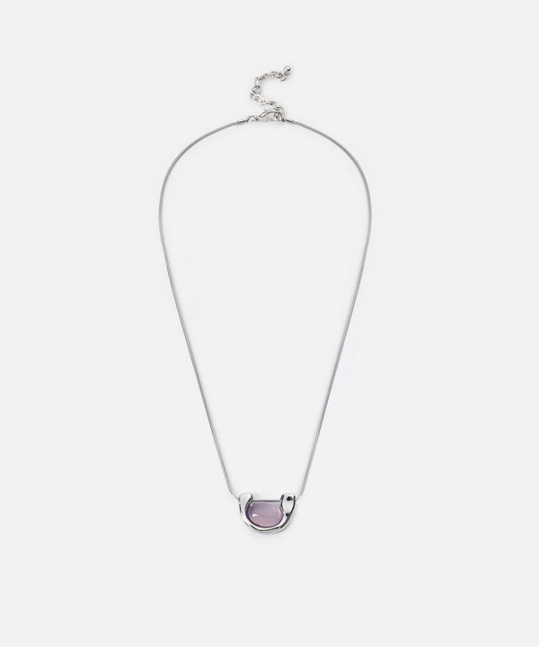 Ipekyol Contrast Resin Metal Necklace Silver