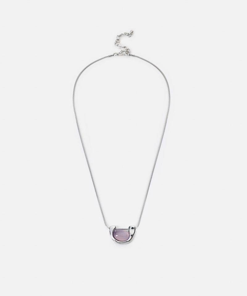 Ipekyol Contrast Resin Metal Necklace Silver