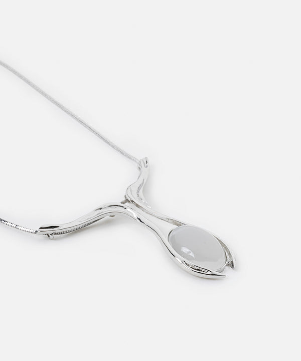 Ipekyol Necklace With Contrast Resin Pendant Silver
