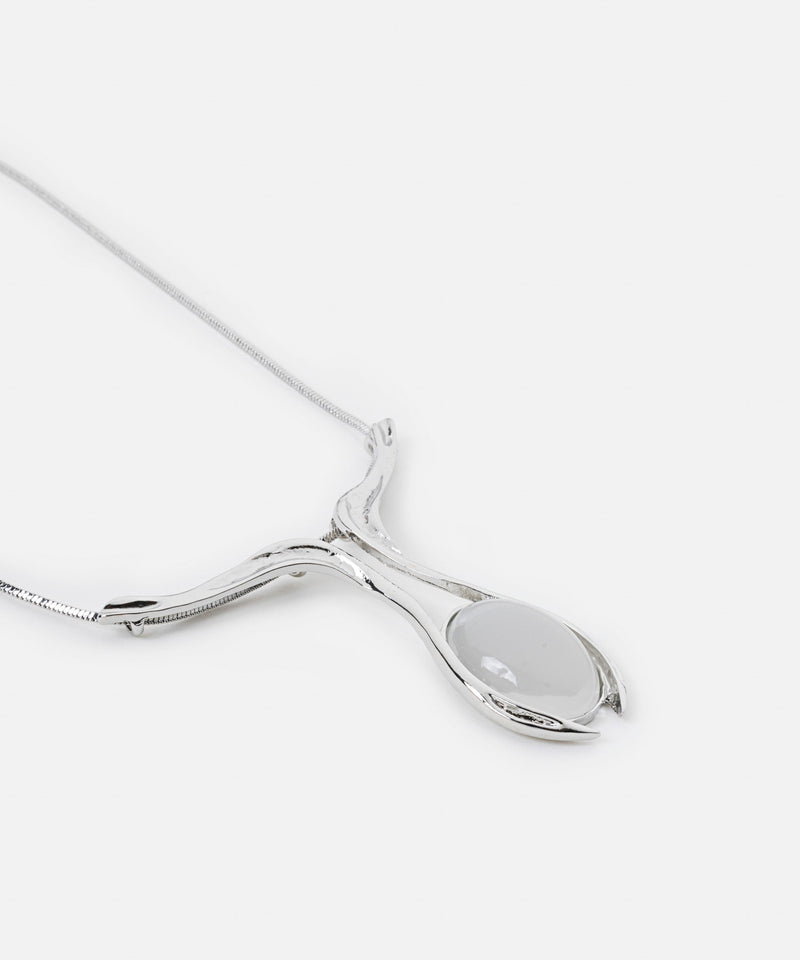 Ipekyol Necklace With Contrast Resin Pendant Silver