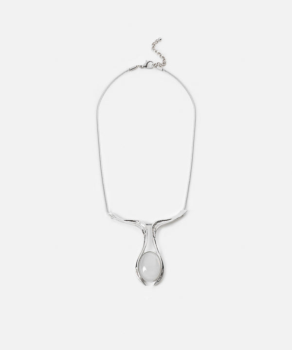 Ipekyol Necklace With Contrast Resin Pendant Silver