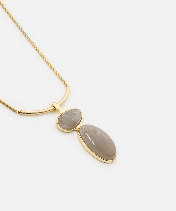 Ipekyol Oval Resin Pendant Necklace Gold