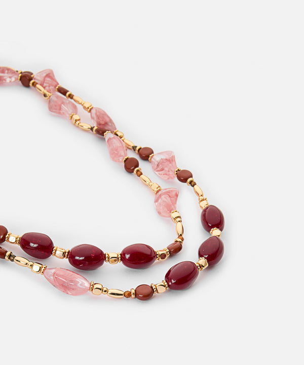 Ipekyol Contrast Stone Chain Necklace Gold