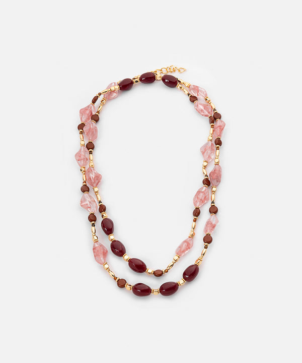 Ipekyol Contrast Stone Chain Necklace Gold