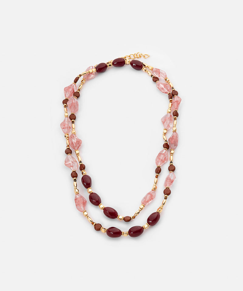 Ipekyol Contrast Stone Chain Necklace Gold