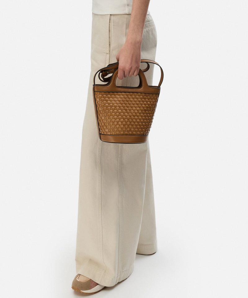Ipekyol Knitted Textured Bucket Bag Brown