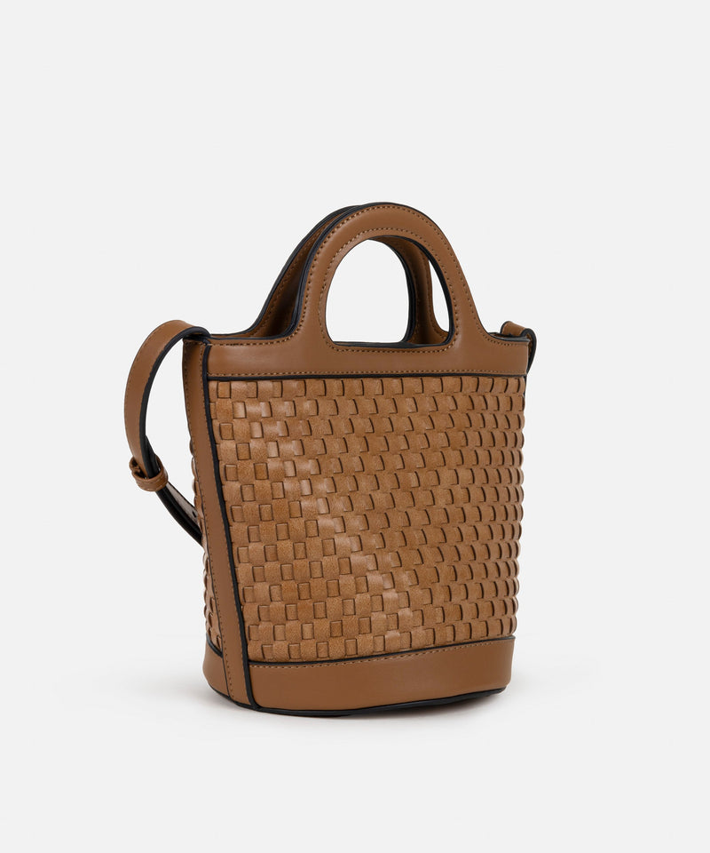 Ipekyol Knitted Textured Bucket Bag Brown