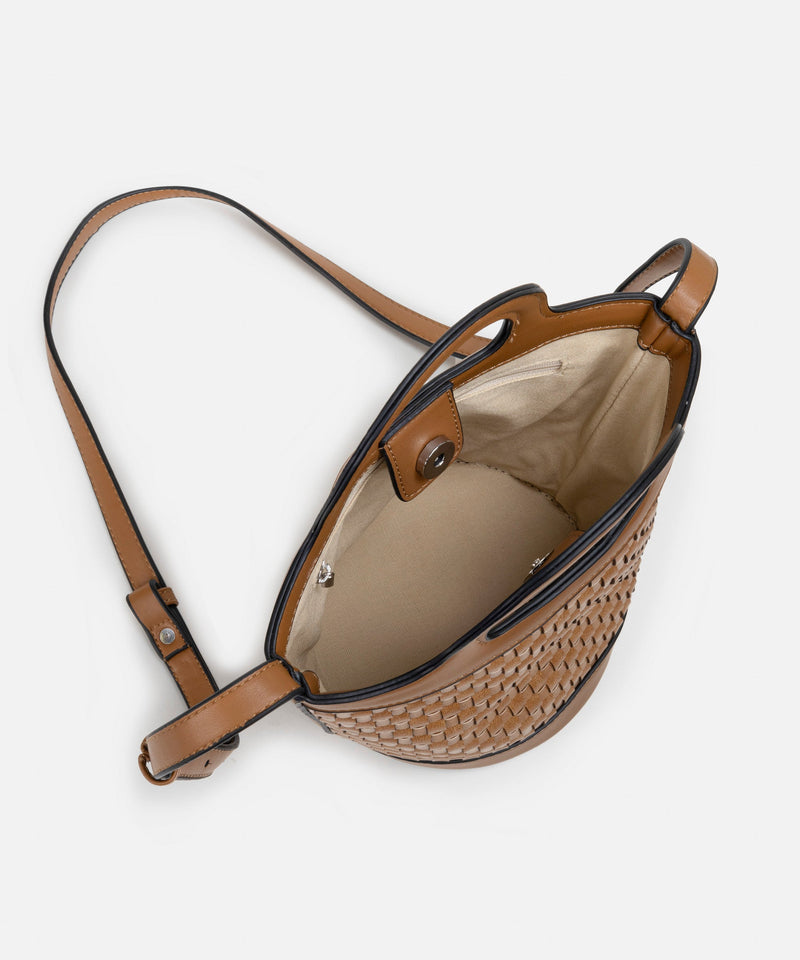 Ipekyol Knitted Textured Bucket Bag Brown