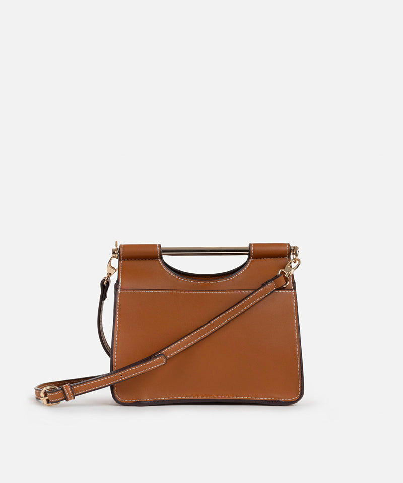 Ipekyol Leather Look Bag With Metal Handle Brown