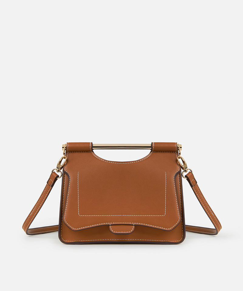 Ipekyol Leather Look Bag With Metal Handle Brown