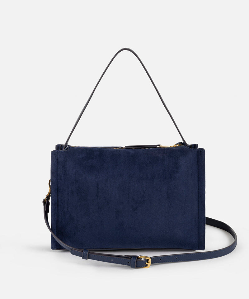 Ipekyol Contrast Textured Double Strap Bag Navy