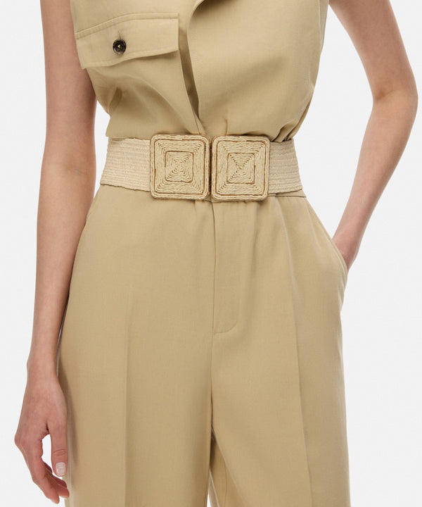 Ipekyol Double Buckle Belt Beige