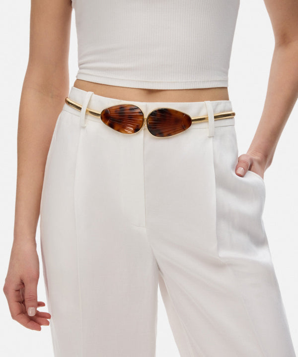 Ipekyol Double Buckle Metal Belt Gold
