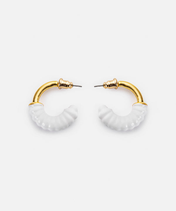 Ipekyol Contrast Resin Hoop Earrings White