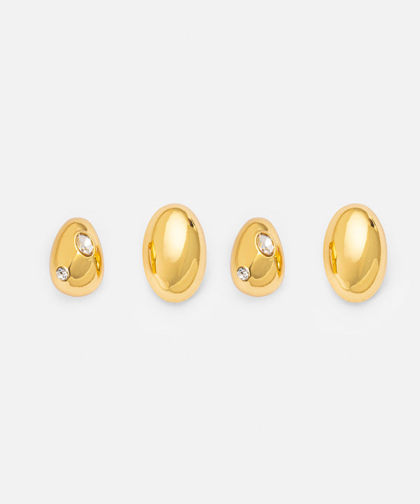 Ipekyol Strass Stone Earring Set Gold