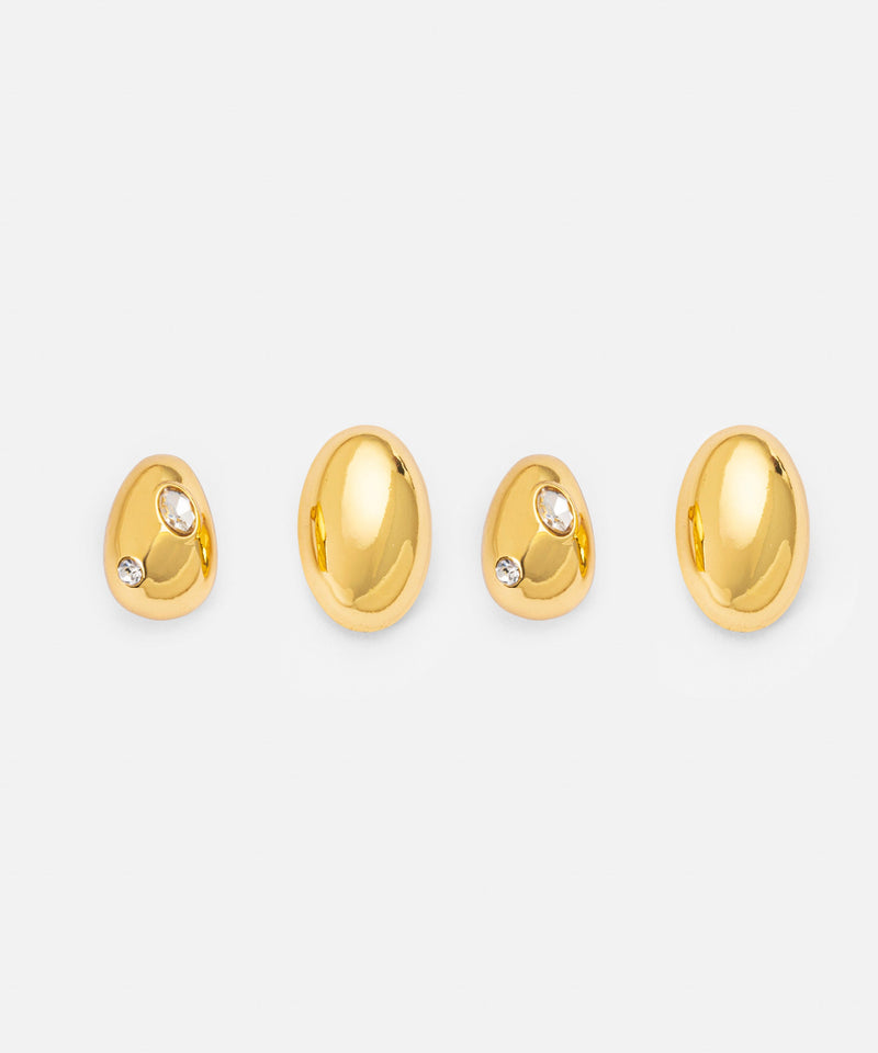 Ipekyol Strass Stone Earring Set Gold