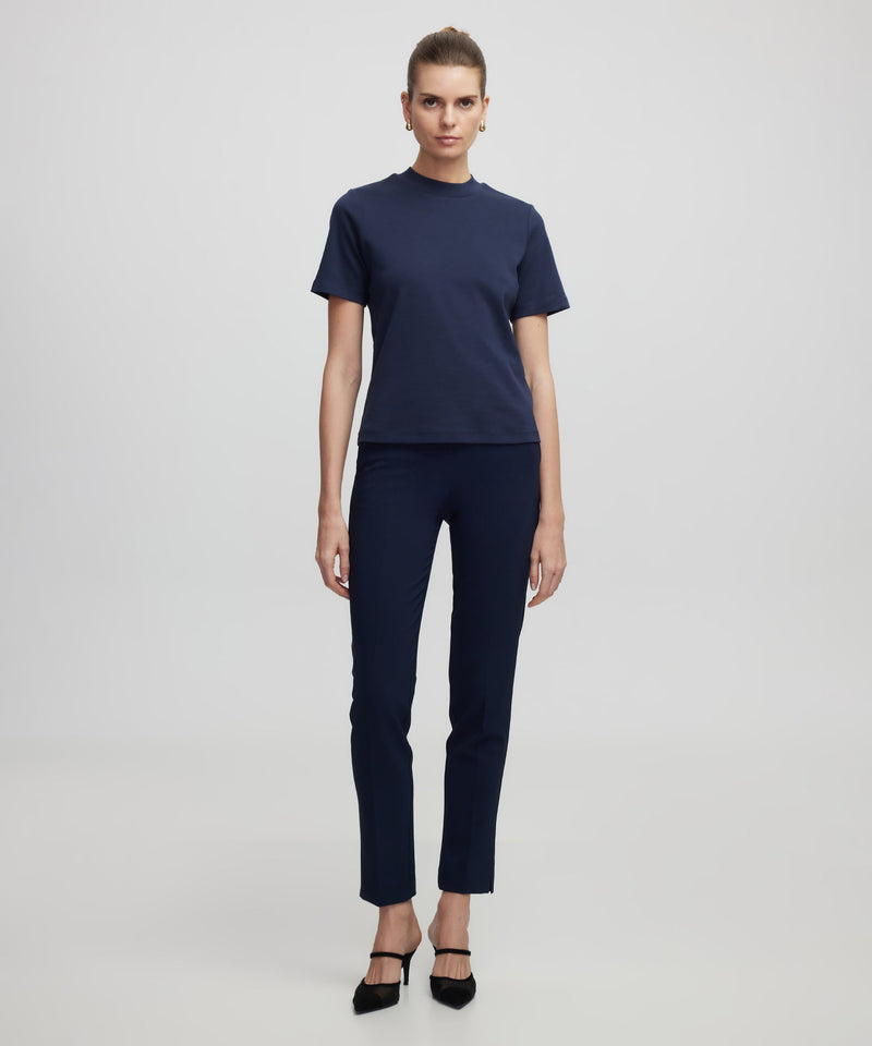 Ipekyol Basic High Collar T-Shirt Navy