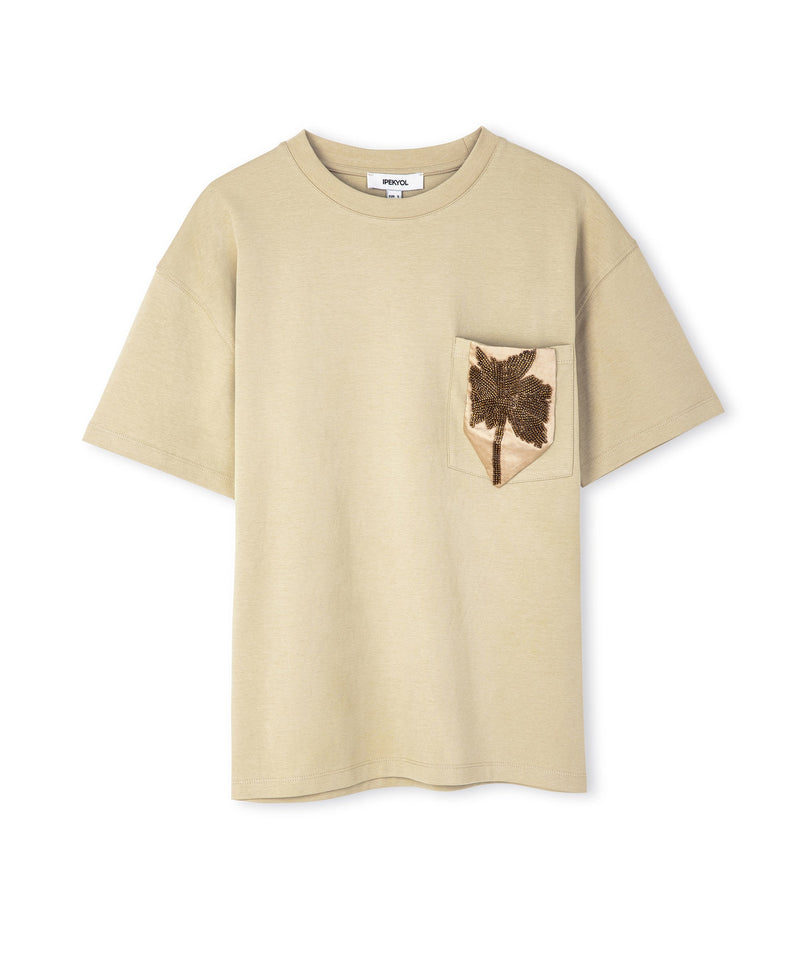 Ipekyol Palm Tree Embroidered T-Shirt Natural