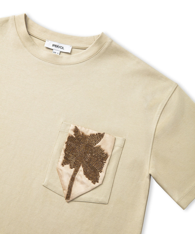Ipekyol Palm Tree Embroidered T-Shirt Natural