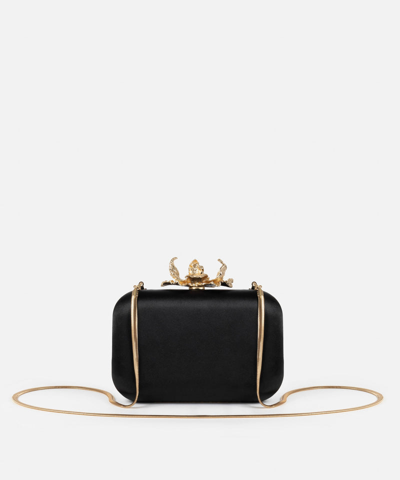 Ipekyol Metal Flower Buckle Clutch Black