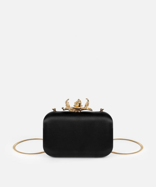 Ipekyol Metal Flower Buckle Clutch Black