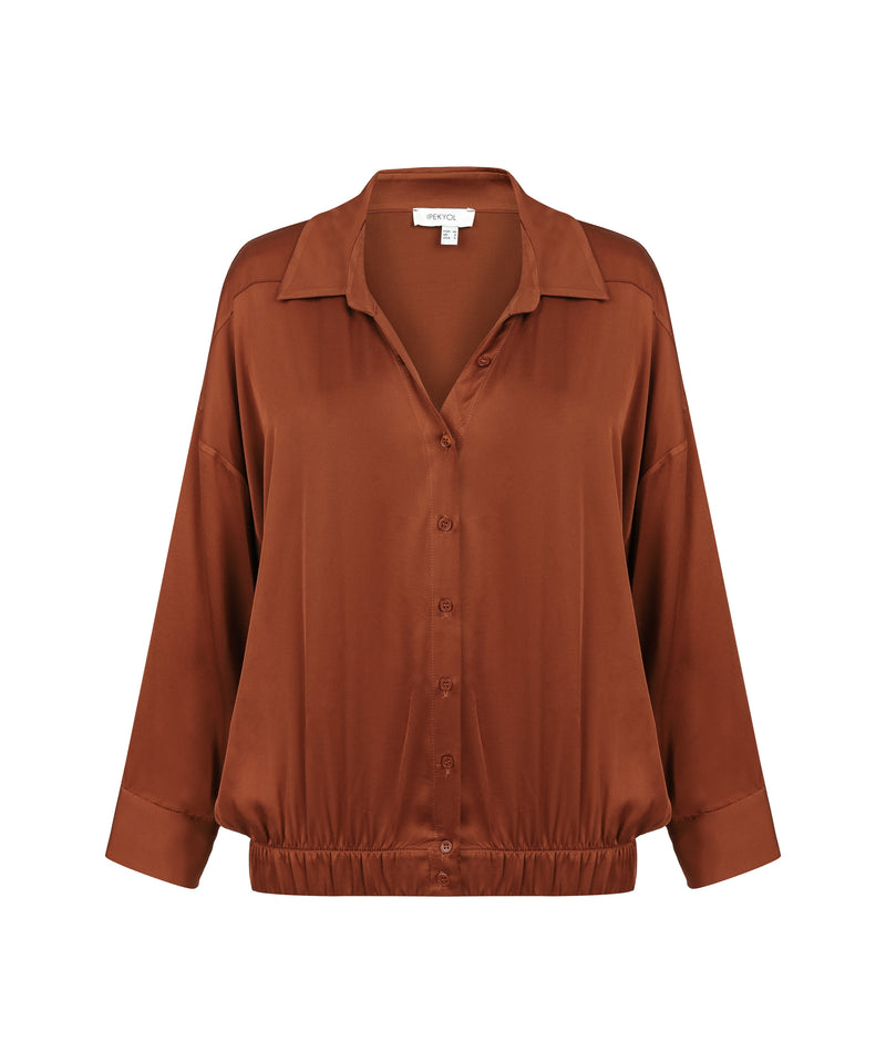 Ipekyol Long Sleeve Satin Blouse Terracotta