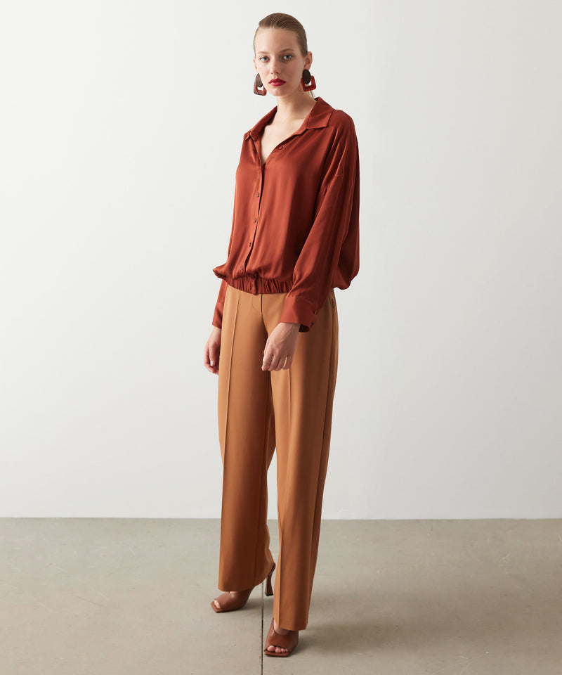 Ipekyol Long Sleeve Satin Blouse Terracotta