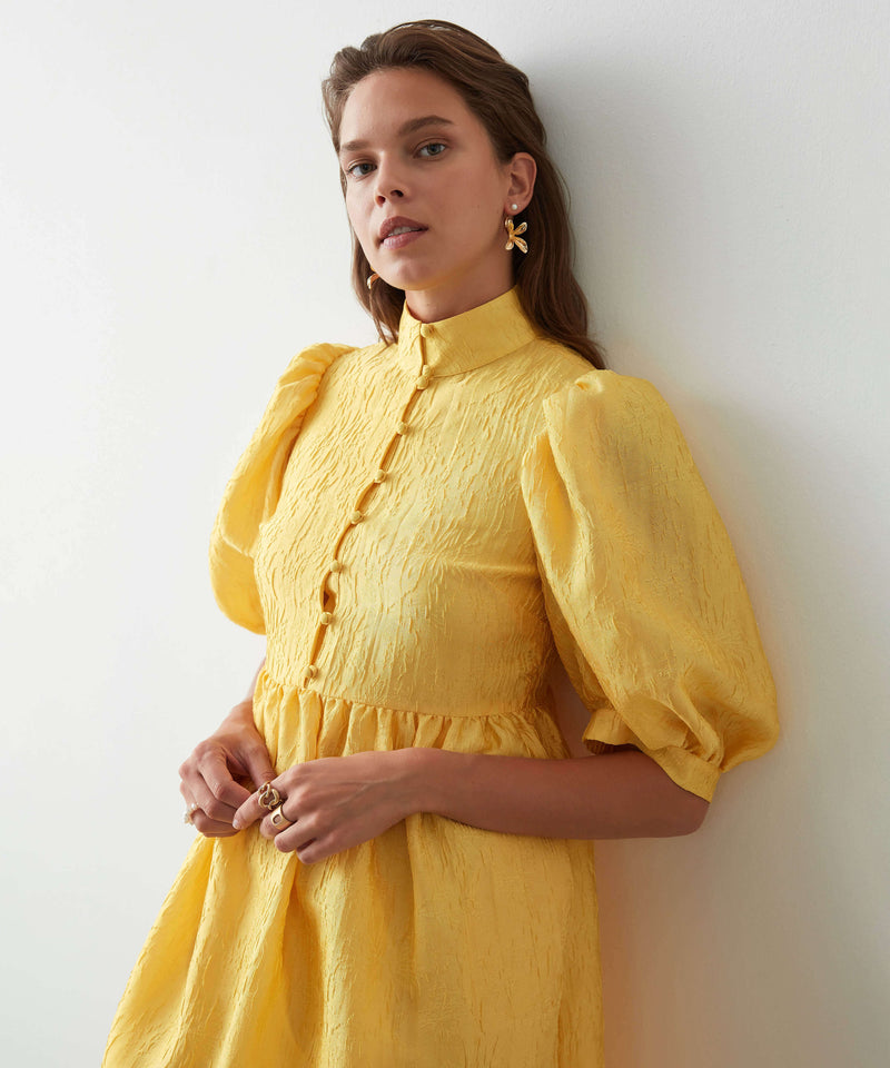 Ipekyol Balloon Sleeve Short Dress Yellow