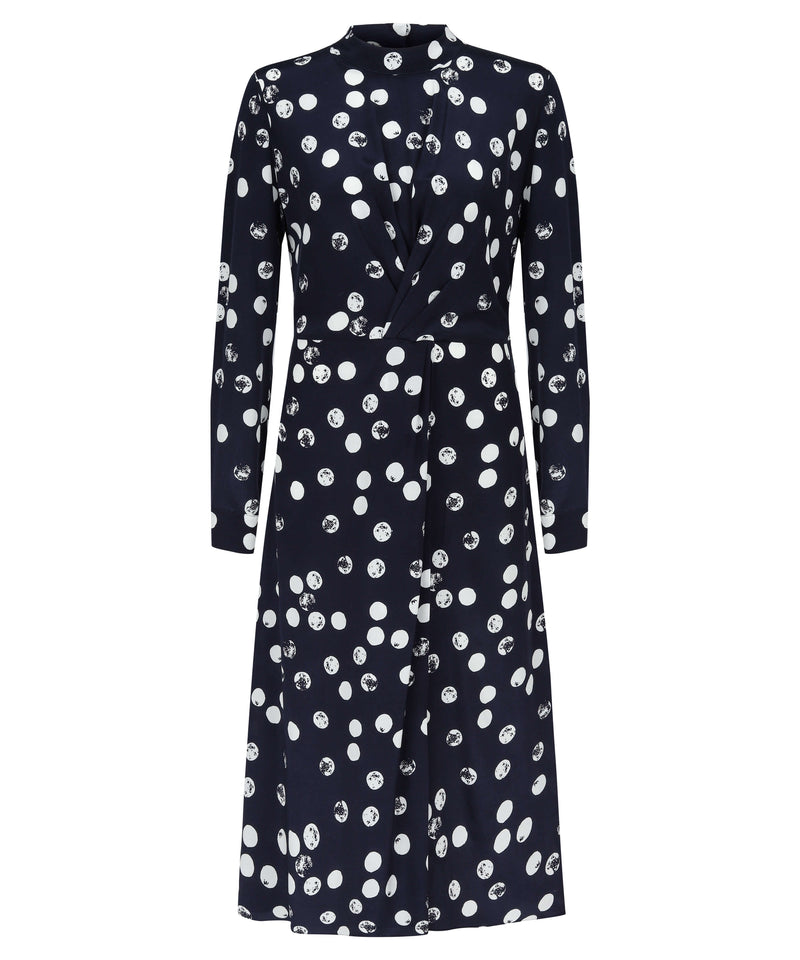 Ipekyol Polka Dot Midi Dress Navy