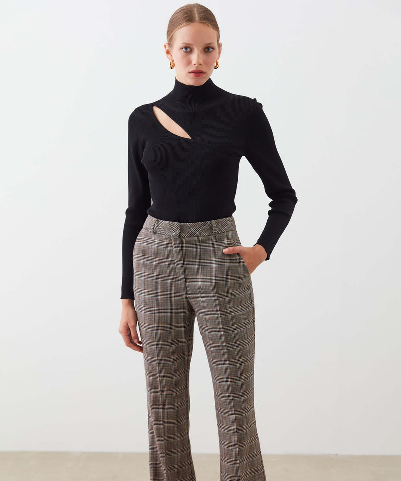 Ipekyol Plaid Pattern Trouser Mink