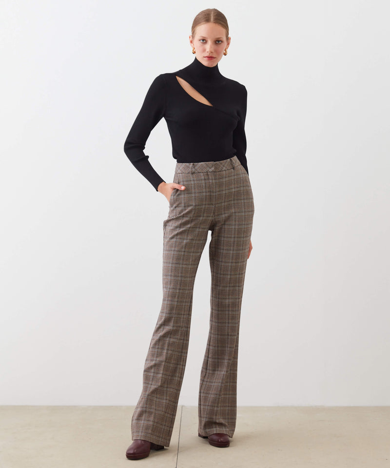 Ipekyol Plaid Pattern Trouser Mink