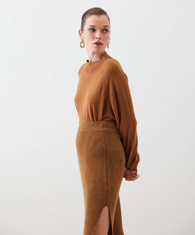 Ipekyol Slit Detail Knit Skirt Caramel