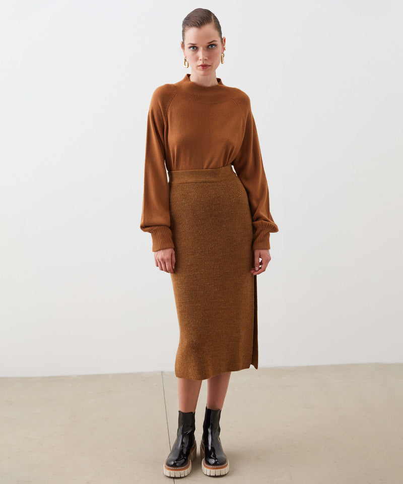 Ipekyol Slit Detail Knit Skirt Caramel