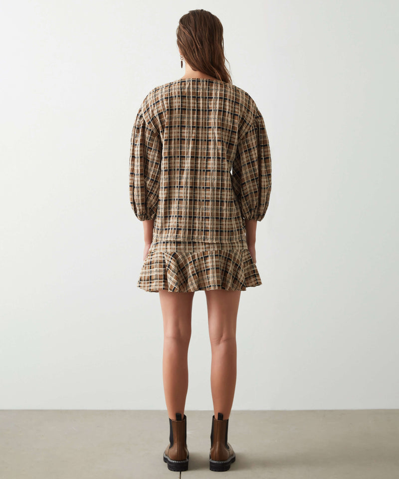 Ipekyol Plaid Pattern Blouse Brown