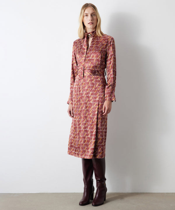 Ipekyol Patterned Midi Dress Powder