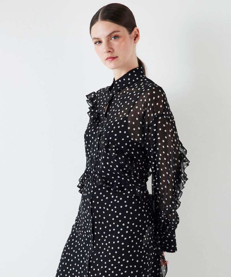 Ipekyol Polka Dot Pattern Shirt Dress Black