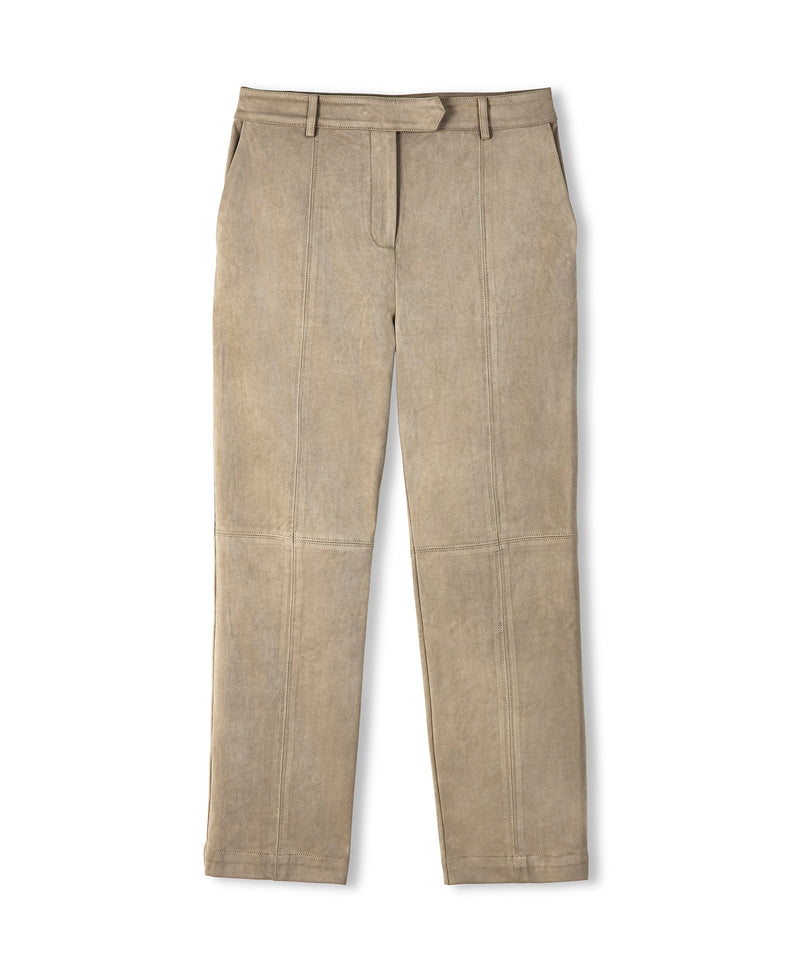 Ipekyol Cigarette Fit Suede Trousers Beige