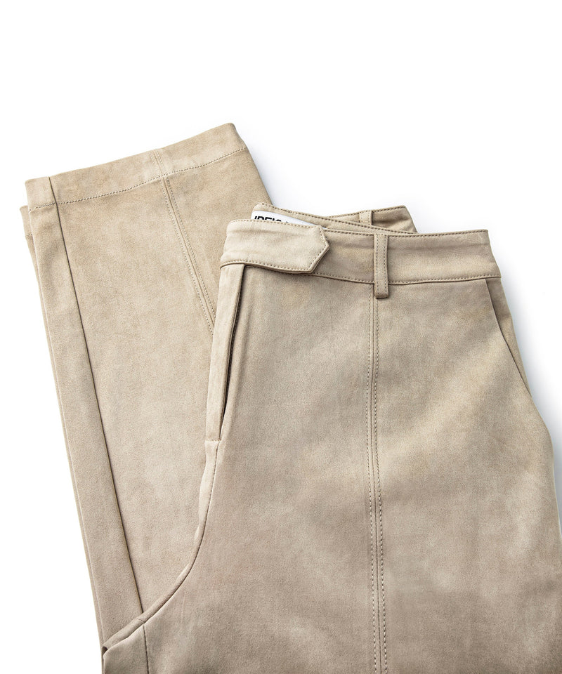 Ipekyol Cigarette Fit Suede Trousers Beige