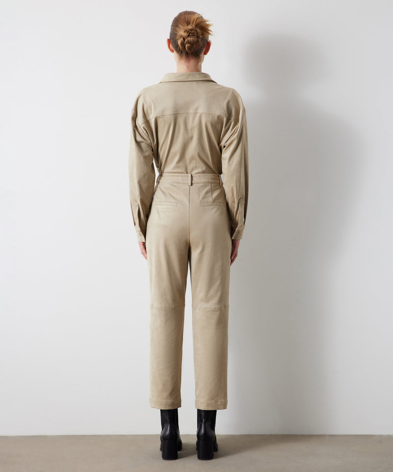 Ipekyol Cigarette Fit Suede Trousers Beige