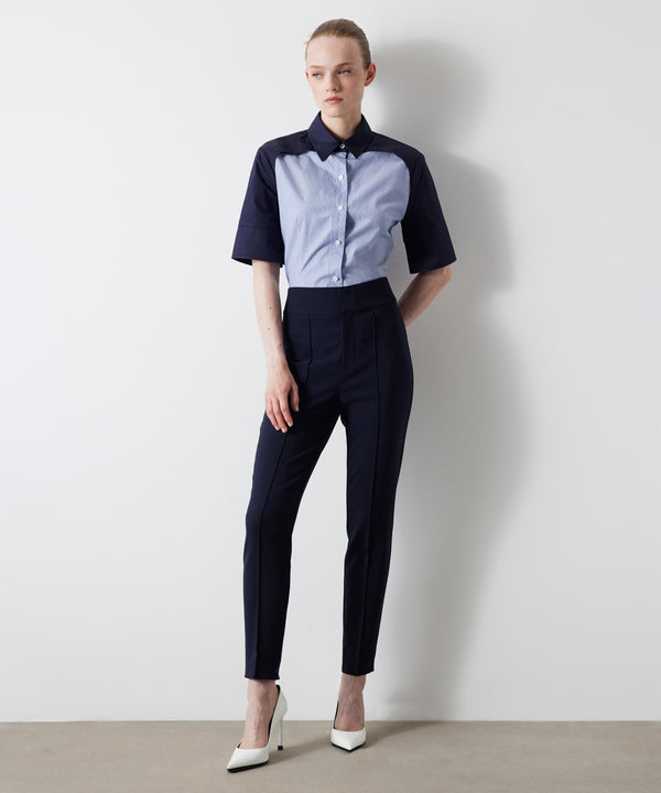 Ipekyol Skinny Fit High Waist Trousers Navy Blue