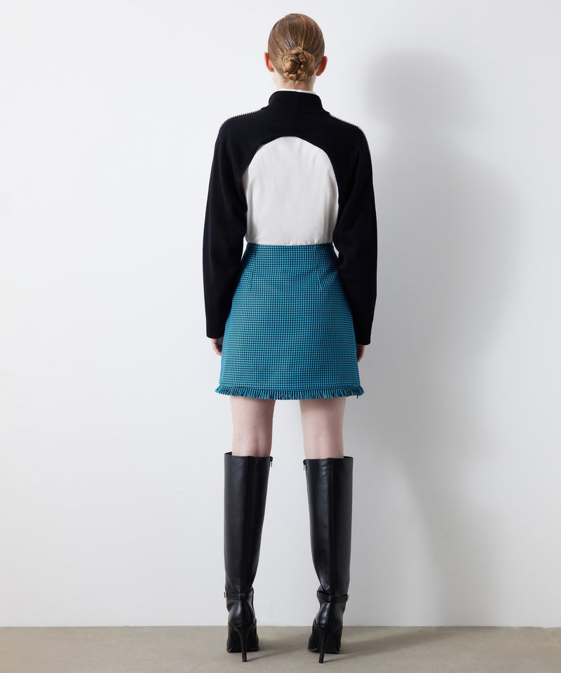 Ipekyol Crowbar Pattern Mini Skirt Blue