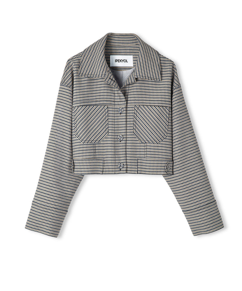 Ipekyol Hounds Tooth Pattern Jacket Light Grey