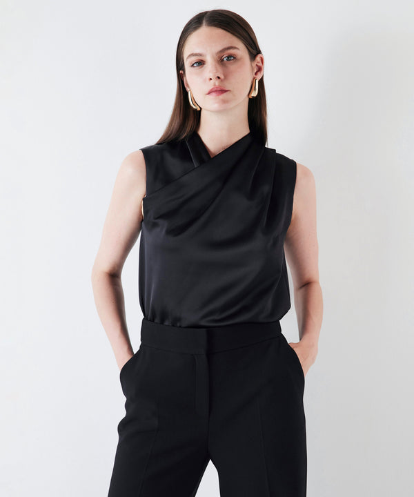 Ipekyol Draped High Neck Blouse Black