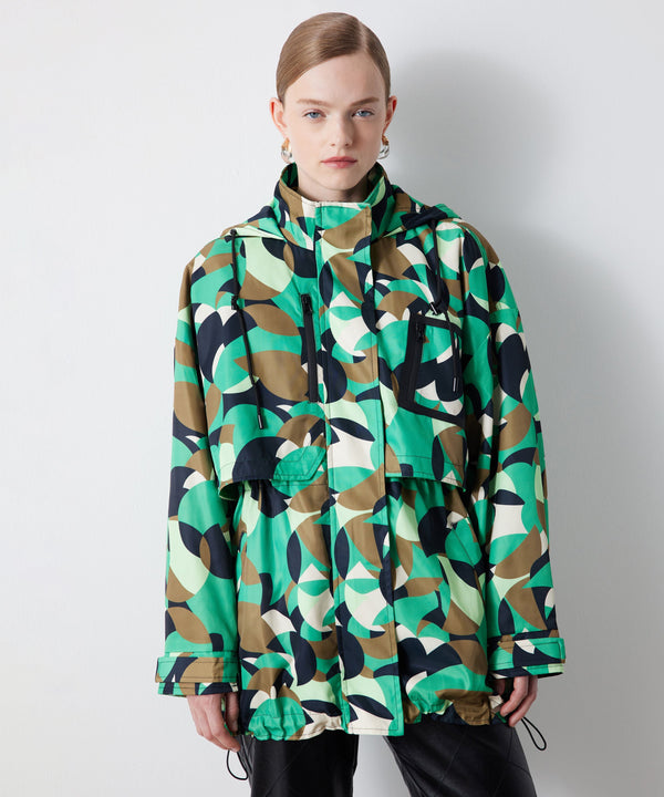 Ipekyol Patterned Hooded Coat Green