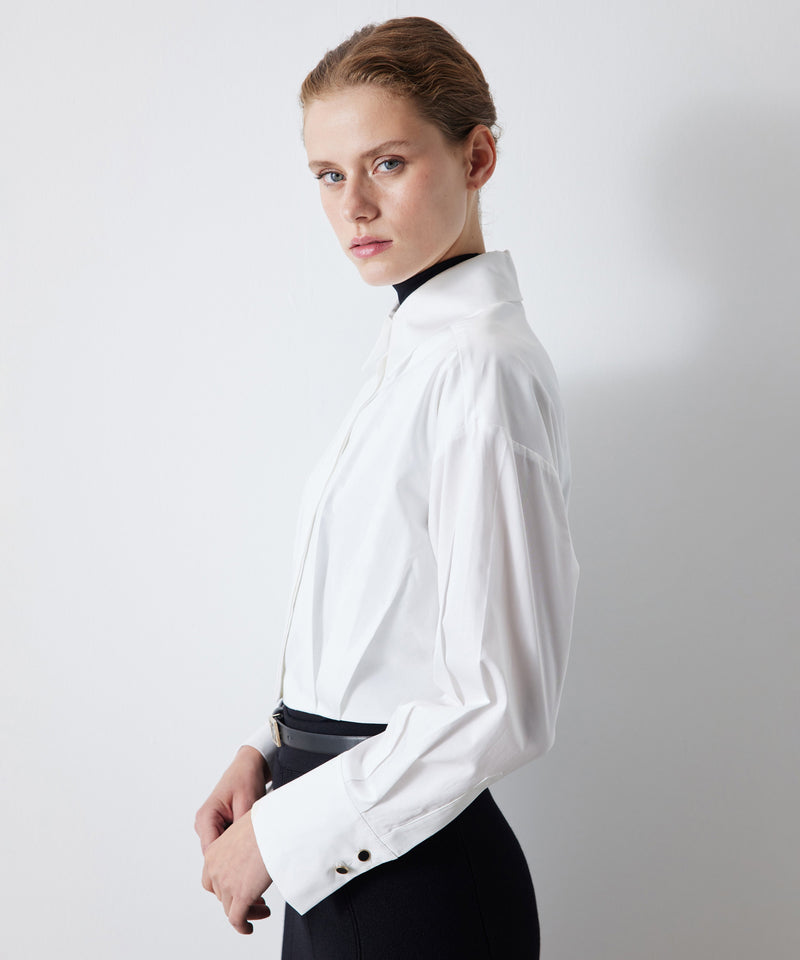 Ipekyol Pleated Crop Shirt White