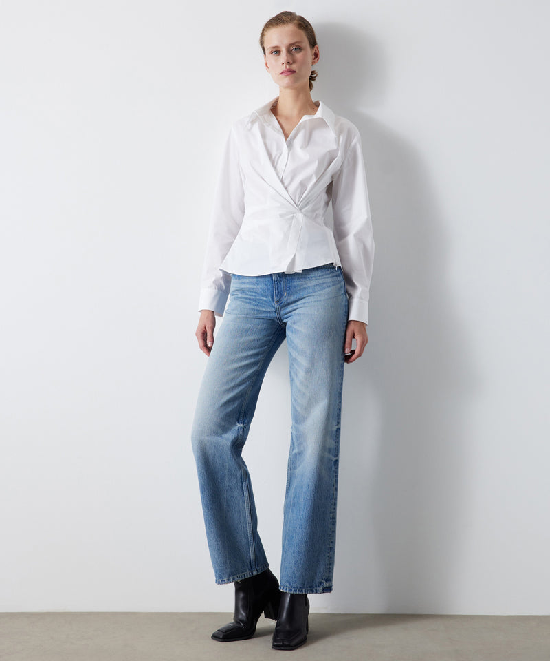 Ipekyol Draped Poplin Shirt White