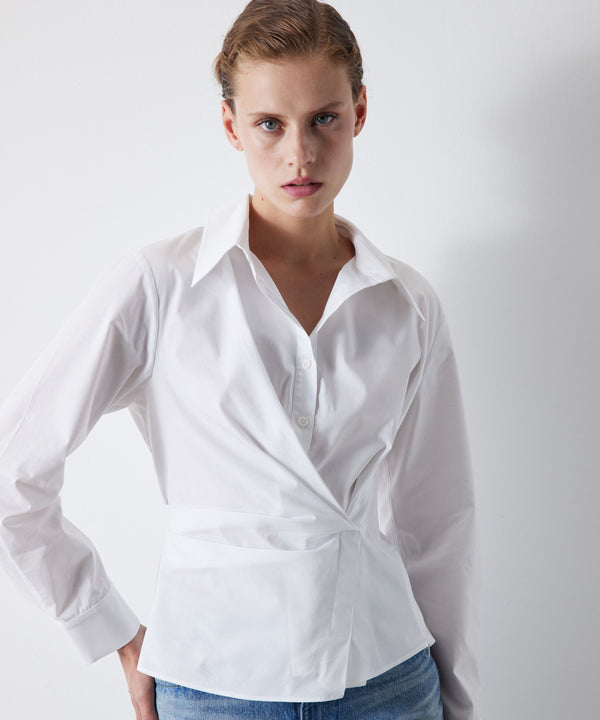 Ipekyol Draped Poplin Shirt White